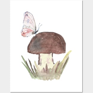 Mushroom and Butterfly Posters and Art